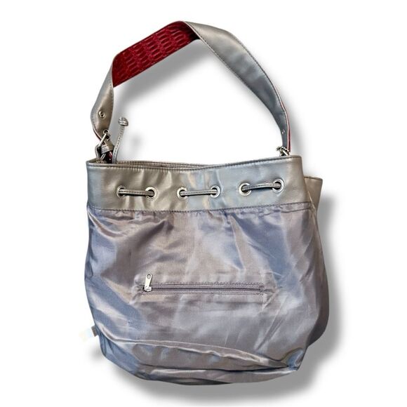 NWOT Alan Stuart Mississippi State Silver and Red Bucket Purse - Sz M-L - Picture 6 of 10